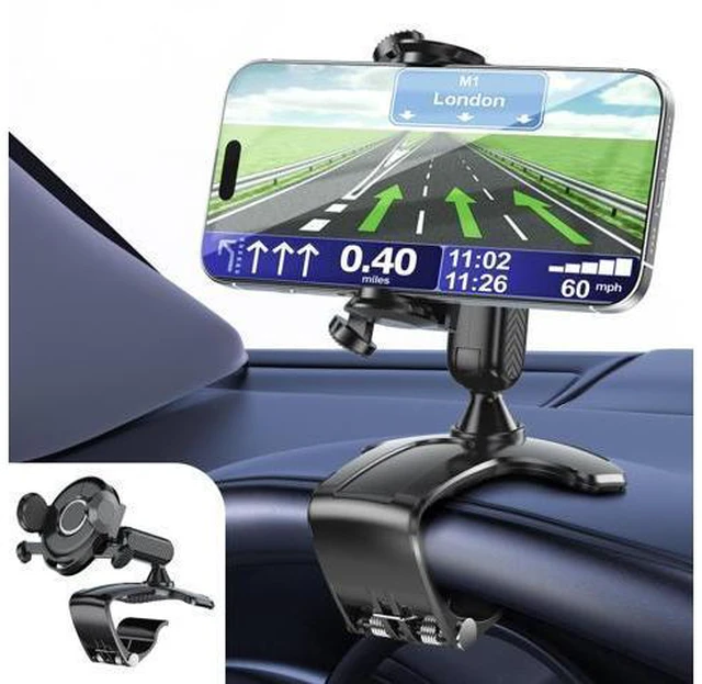 Alt view image 7 of 7 - SOEWIOU Car Phone Holder Dashboard Phone Mount, 2025 Upgraded 360 Degree Rotation Multifunctional Clip Design, Universal Car Phone Mount Compatible with 47 Inch Cell Phones (Black)