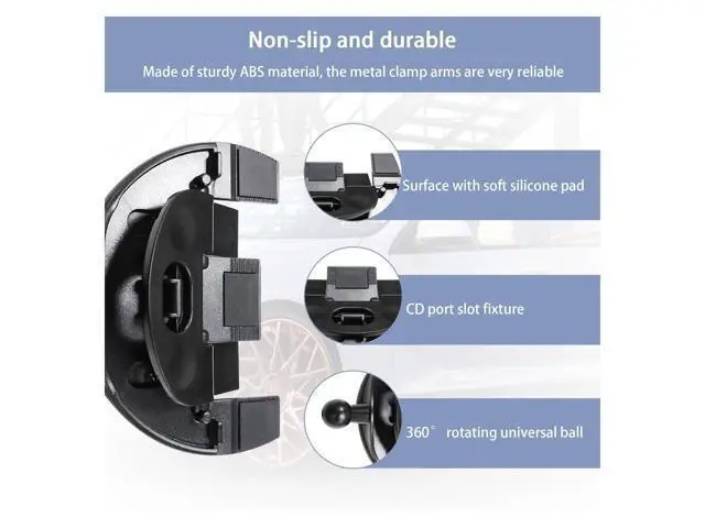 Alt view image 4 of 7 - SOEWIOU Car Phone Holder for CD Slot, 360 Degree Rotatable Auto Phone Mount, Universal Cellphone Holder with One Hand Operation Design, Vehicle CD Slot Phone Holder for All Smartphones