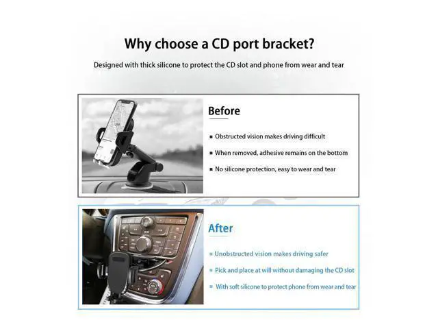 Alt view image 5 of 7 - SOEWIOU Car Phone Holder for CD Slot, 360 Degree Rotatable Auto Phone Mount, Universal Cellphone Holder with One Hand Operation Design, Vehicle CD Slot Phone Holder for All Smartphones