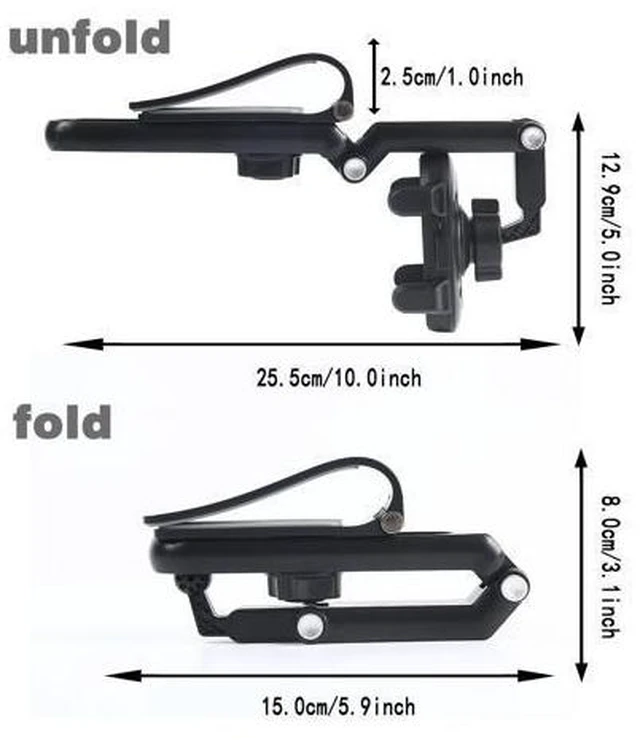 Alt view image 2 of 7 - SOEWIOU Sun Visor Phone Holder, Phone Holder for Car, 360 Rotatable and Adjustable, Compatible with All Smartphones, More Comfortable to Use Hands-Free. (Black)