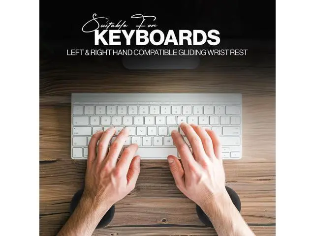 Alt view image 5 of 7 - Comfy Glide Palm/Wrist Rest - Smooth Gliding Left and Right-Hand Ergonomic Memory Foam Wrist Support for Mouse or Keyboard - Anti-Fatigue - Stress and Pain Relief for Carpal Tunnel (Jet Black)