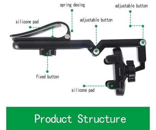 Alt view image 5 of 7 - SOEWIOU Sun Visor Phone Holder, Phone Holder for Car, 360 Rotatable and Adjustable, Compatible with All Smartphones, More Comfortable to Use Hands-Free. (Black)