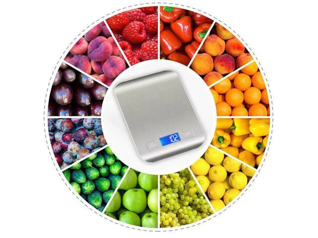Alt view image 7 of 7 - SOEWIOU Food Scale, Kitchen Scale, Weight Scale Grams and Ounces for Weight Loss, Baking, Cooking, Keto and Meal Prep, LCD Display, 304 Stainless Steel