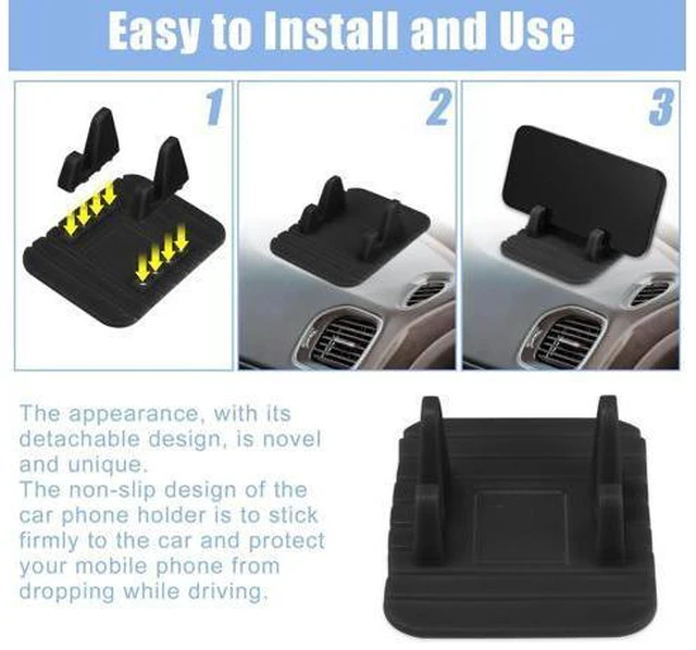 Alt view image 6 of 7 - SOEWIOU Phone Holder for Car Universal Anti-Slip Dashboard Vehicle Cellphone Mobile Phone Pad GPS Mounting Mat Black