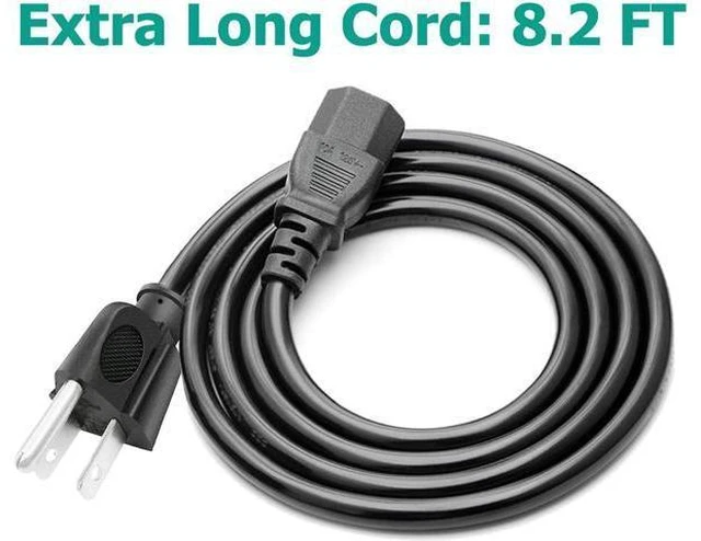Alt view image 2 of 5 - Power Cord Replacement for Power Smokeless Grill XL Model PG1500XL 070172143 3 Prong 8.2ft AC Power Cord Cable
