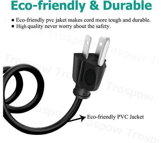 Alt view image 5 of 5 - Power Cord Replacement for Power Smokeless Grill XL Model PG1500XL 070172143 3 Prong 8.2ft AC Power Cord Cable