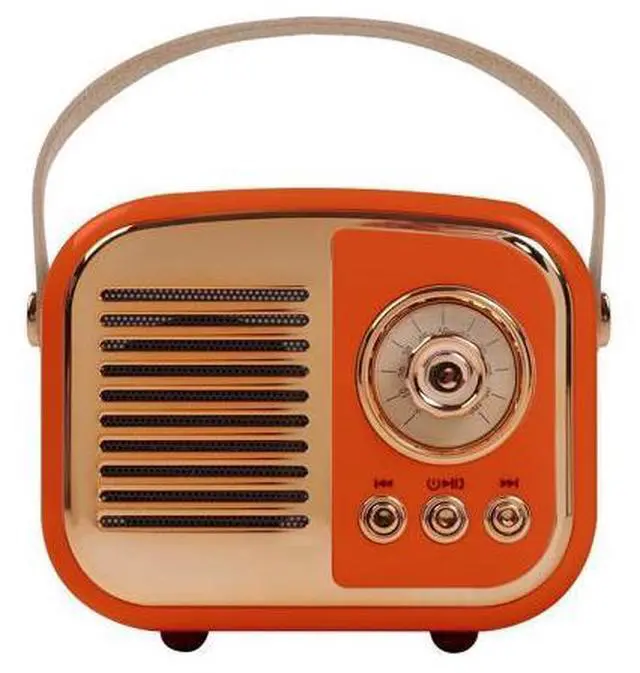 Main image of Aresrora Retro Bluetooth Speaker, Vintage Wireless Speaker,Portable Mini Radio Old Fashion Style for Room Decor Kitchen Desk Bedroom Office,Supports TWS Pairing for iPhone,Android Devices (Orange)