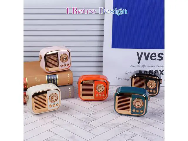 Alt view image 7 of 7 - Aresrora Retro Bluetooth Speaker, Vintage Wireless Speaker,Portable Mini Radio Old Fashion Style for Room Decor Kitchen Desk Bedroom Office,Supports TWS Pairing for iPhone,Android Devices (Orange)