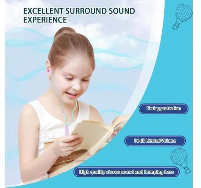 Alt view image 4 of 7 - Cute Donut Earbuds for Kids Kid Size Wired Earbud & in-Ear Headphones with Microphone and Lovely Earphones Storage Case Gifts for School Girls and Boys (Sky Blue)