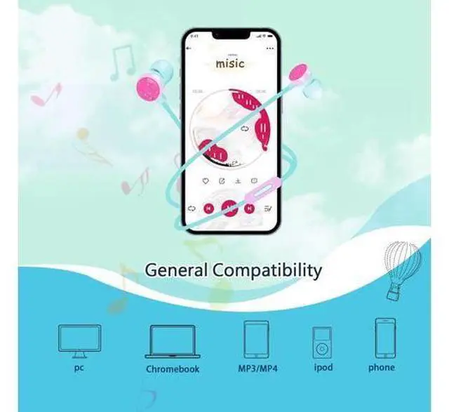 Alt view image 5 of 7 - Cute Donut Earbuds for Kids Kid Size Wired Earbud & in-Ear Headphones with Microphone and Lovely Earphones Storage Case Gifts for School Girls and Boys (Sky Blue)