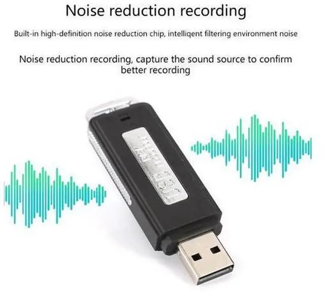 Alt view image 3 of 6 - 32G/16G/8G/4G Digital Voice Recorder Mini Voice Activated Recorders Security Mini USB Flash Drive Recording Dictaphone 70Hr Capacity: 32GB