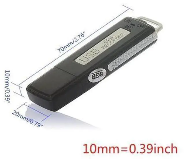 Alt view image 6 of 6 - 32G/16G/8G/4G Digital Voice Recorder Mini Voice Activated Recorders Security Mini USB Flash Drive Recording Dictaphone 70Hr Capacity: 32GB
