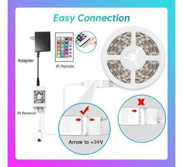 Alt view image 7 of 7 - 50ft Bluetooth LED Strip Lights Music Sync 5050 LED Light Strip RGB Color Changing LED Lights Strip with Phone Remote LED Lights for Bedroom Kitchen TV Party TIKTOK DIY (APP+Remote +Mic)