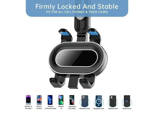 Alt view image 3 of 7 - SOEWIOU Rearview Mirror Phone Holder for Car,360°Rotatable and Retractable Multifunctional Rear View Mirror Phone Holder,Four Corners Fixed Anti-Shake Design,for All Mobile Phones and All Car