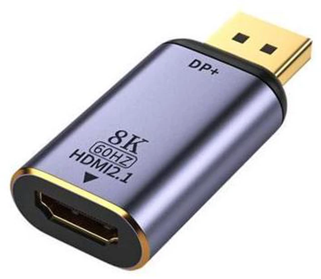 Alt view image 2 of 7 - Jimier DisplayPort 1.4 Source to HDMI 2.0 Display 8K 60hz UHD 4K DP to HDMI Male Monitor Adapter Connector