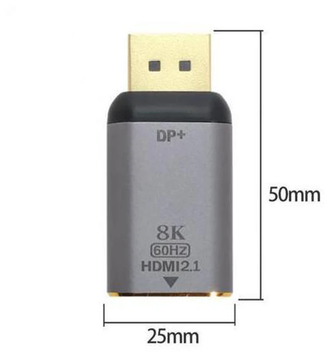 Alt view image 4 of 7 - Jimier DisplayPort 1.4 Source to HDMI 2.0 Display 8K 60hz UHD 4K DP to HDMI Male Monitor Adapter Connector