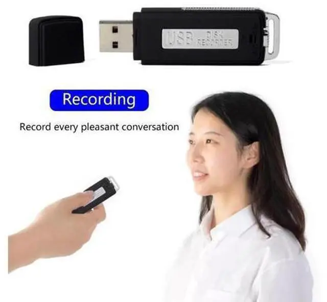 Alt view image 4 of 6 - 32G/16G/8G/4G Digital Voice Recorder Mini Voice Activated Recorders Security Mini USB Flash Drive Recording Dictaphone 70Hr Capacity: 32GB