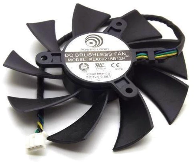 Alt view image 2 of 6 - DC BRUSHLESS FAN PLA09215B12H 12V 0.55A 87mm VGA Fan For MSI N560 570 580GTX HD6870 Graphics Card Cooling Fan 4Wire 4Pin