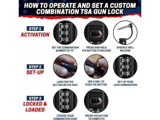Alt view image 4 of 7 - Cedar Mill TSA Approved Gun Case Lock Durable Cut-Resistant Security TSA Locks for Gun Case Pistol Case Revolver Gun Case or Firearms Child-Safe Trigger Locks for Rifles and Shotguns
