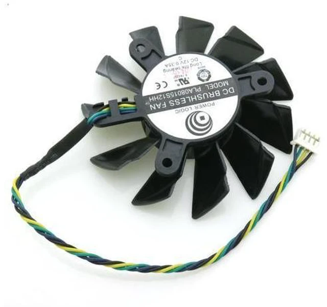 Alt view image 2 of 6 - PLA08015S12HH 12V 0.35A 75mm 42x42x42mm VGA Fan For MSI R7750 R7770 Graphics Card Cooling Fan 4Pin 4Wire