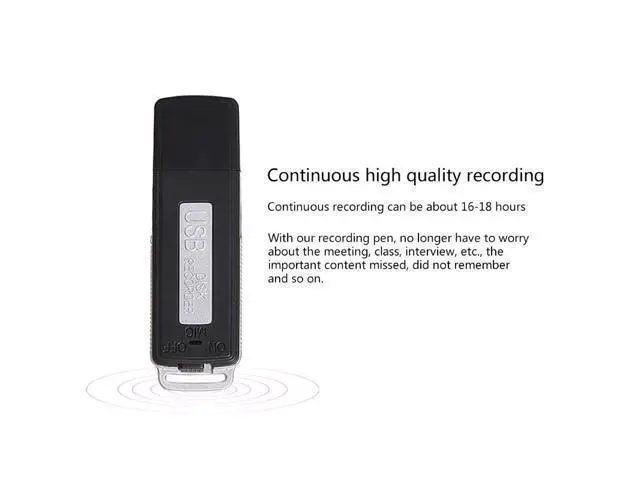 Alt view image 4 of 6 - 16/8/4GB Voice Activated Recorders Continuous Recording Time Digital Audio Voice Recorder Portable Mini USB Flash Drive (8GB)