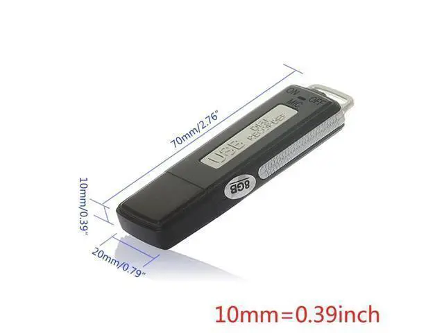 Alt view image 6 of 6 - 16/8/4GB Voice Activated Recorders Continuous Recording Time Digital Audio Voice Recorder Portable Mini USB Flash Drive (8GB)