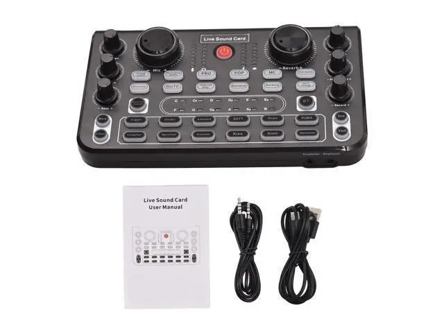 Alt view image 5 of 7 - SOEWIOU Live Sound Card Audio Mixer Sound Board Podcast Mixer Recording Desktop Singing Gaming Audio Mixer Noise Reduction for Streaming Podcasting Knob Button Control