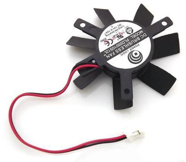 Alt view image 2 of 6 - PLD05010S12L 12V 0.10A 45mm 2Pin Cooler Fan For MSI GT440 N440GT V5 GT430 Graphics Card Cooling Fan