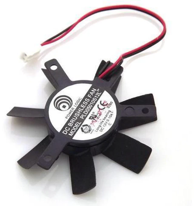 Alt view image 3 of 6 - PLD05010S12L 12V 0.10A 45mm 2Pin Cooler Fan For MSI GT440 N440GT V5 GT430 Graphics Card Cooling Fan