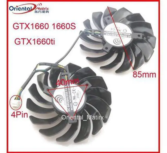 Alt view image 4 of 6 - PLD09210S12HH 85mm 12V 0.40A 4Pin VGA Fan For MSI GTX1660 1660S 1660ti VENTUS XS Video Graphics Card Cooler Cooling Fan