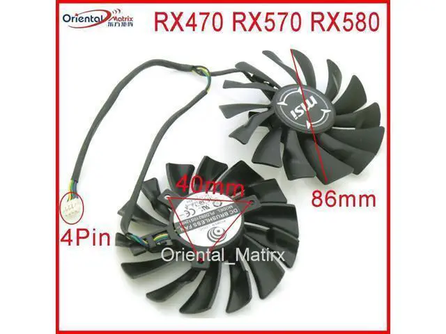 Alt view image 4 of 6 - PLD09210S12HH 86mm DC12V 0.40A 4Pin VGA Fan For MSI RX470 RX570 RX580 GTX 980 960 970 1060 1070 1080TI Graphics Card Cooling Fan