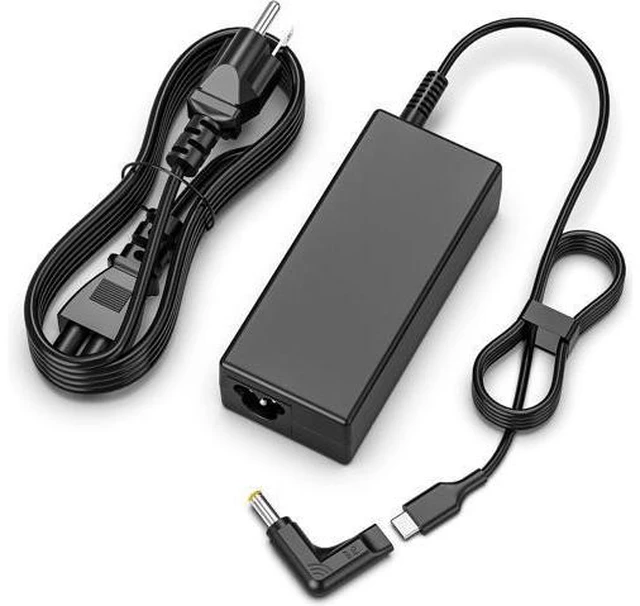 Main image of Charger Compatible with Laptop Computer-2 Tips 65W 45W USB C Laptop Charger and Round Tip 4.0 * 1.7mm IdeaPad AC Adapter