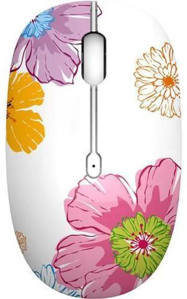 Main image of M101 Wireless Mouse Cute Silent Computer Mice with USB Receiver 2.4G Optical Wireless Travel Mouse 1600 DPI for Laptop Notebook PC Computer (Flower)