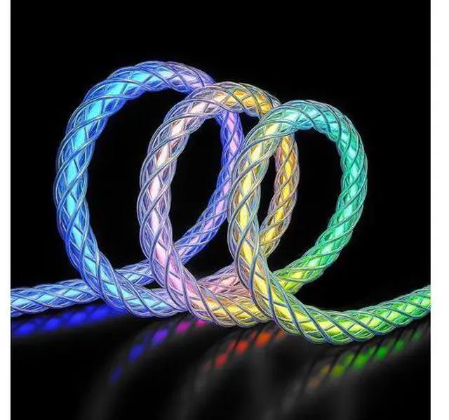 Main image of Light up iPhone Charger RGB Colorful Gradual LED Lightning Cable MFi USB A to Lightning Charging/Sync Cord Compatible with iPhone 14 13 12 11 Pro Max XR XS X 8 7 6 Plus iPad More (6 FT)