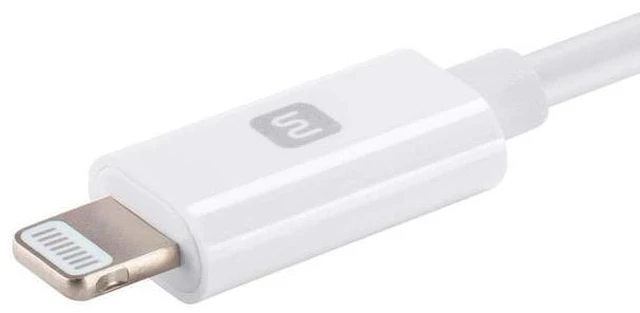 Alt view image 6 of 6 - Essential MFi Certified Lightning to USB-C Charging Cable - Gold Plated 1.5 Feet White