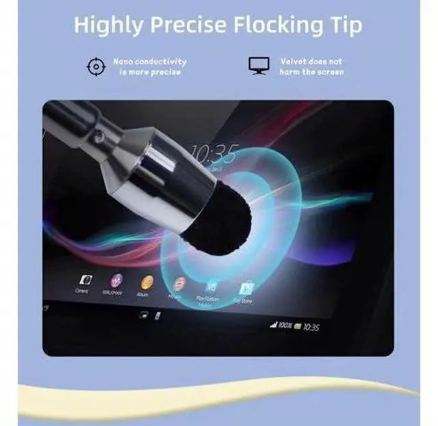 Alt view image 3 of 6 - Universal Telescopic Stylus Pen for Touch Screens Retractable Pointer Stick & Stylus with Special Flocking Tip Extendable High Precision & Soft Stylus Pen for Touch Screens (Blue)