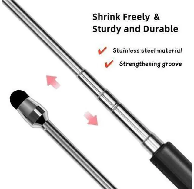 Alt view image 4 of 6 - Universal Telescopic Stylus Pen for Touch Screens Retractable Pointer Stick & Stylus with Special Flocking Tip Extendable High Precision & Soft Stylus Pen for Touch Screens (Blue)