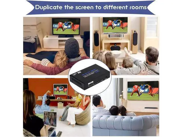 Alt view image 7 of 7 - WISDUM 1x4 HDMI Splitter, 1 in 4 Out HDMI Splitter Audio Video Distributor Box Support 3D & 4K x 2K Compatible for HDTV, STB, DVD, PS3, Projector Etc