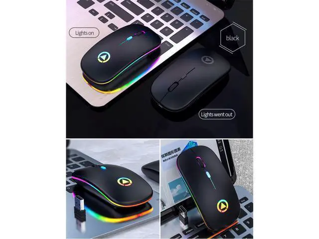 Alt view image 3 of 7 - Silent LED Backlit Mice USB Optical Ergonomic Gaming Mouse Rechargeable Mouse Wireless PC Computer Mouse Gamer Mouse For Laptop