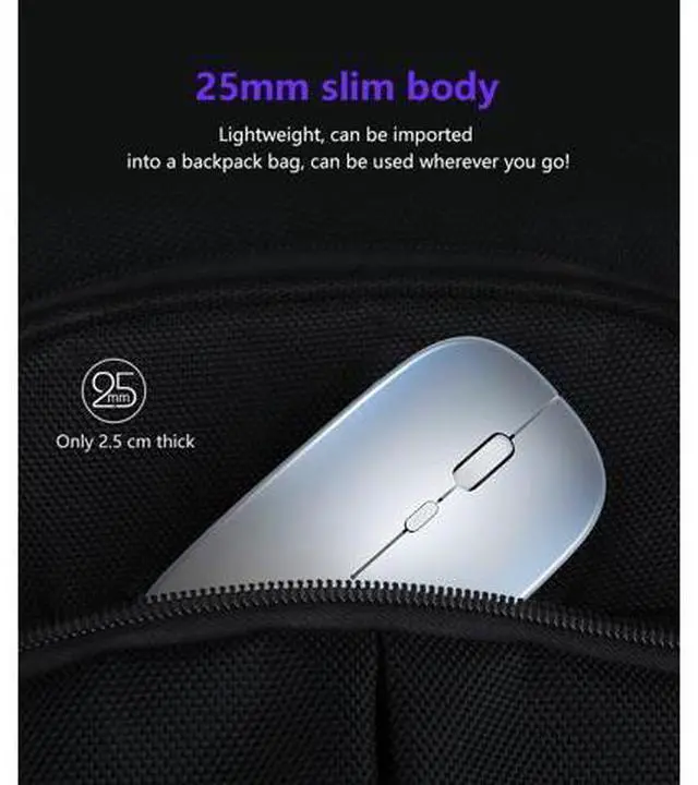 Alt view image 4 of 7 - Silent LED Backlit Mice USB Optical Ergonomic Gaming Mouse Rechargeable Mouse Wireless PC Computer Mouse Gamer Mouse For Laptop