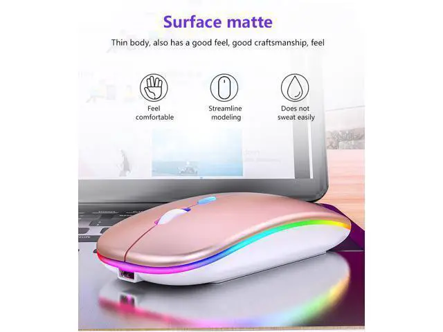 Alt view image 5 of 7 - Silent LED Backlit Mice USB Optical Ergonomic Gaming Mouse Rechargeable Mouse Wireless PC Computer Mouse Gamer Mouse For Laptop
