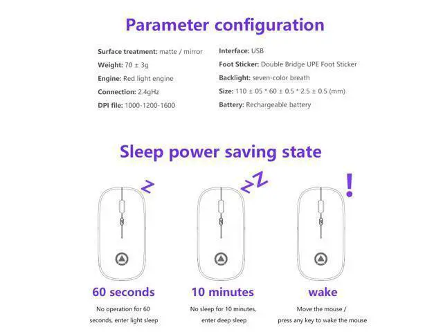 Alt view image 6 of 7 - Silent LED Backlit Mice USB Optical Ergonomic Gaming Mouse Rechargeable Mouse Wireless PC Computer Mouse Gamer Mouse For Laptop