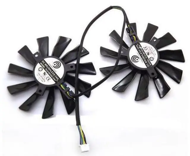 Alt view image 6 of 6 - 2pcs/lot PLD10010S12HH 95mm 4Pin VGA Fan For MSI R9-290X R9-280X R9-270X R7-260X Graphics Card Fan