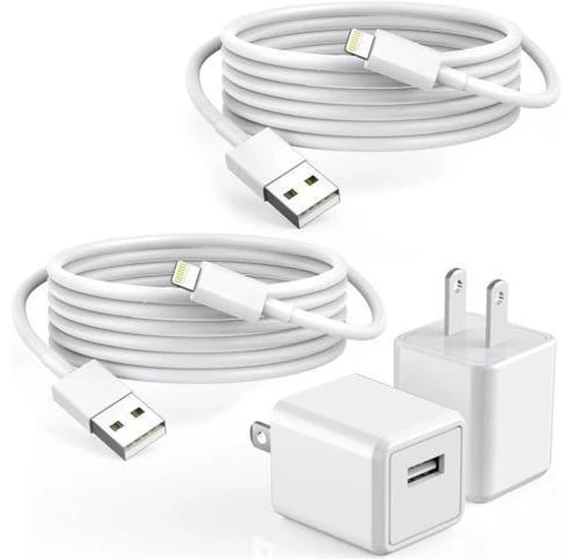 Main image of iPhone Charger 2Pack 6FT USB Wall Charger Fast Charging USB Cable Charging Cube Travel Plug Block with 6Foot Fast Cuble Lightning Cable Cord for iPhone 14 13 12 11 Pro Max XS XR X 8 7 SE2022 iPad