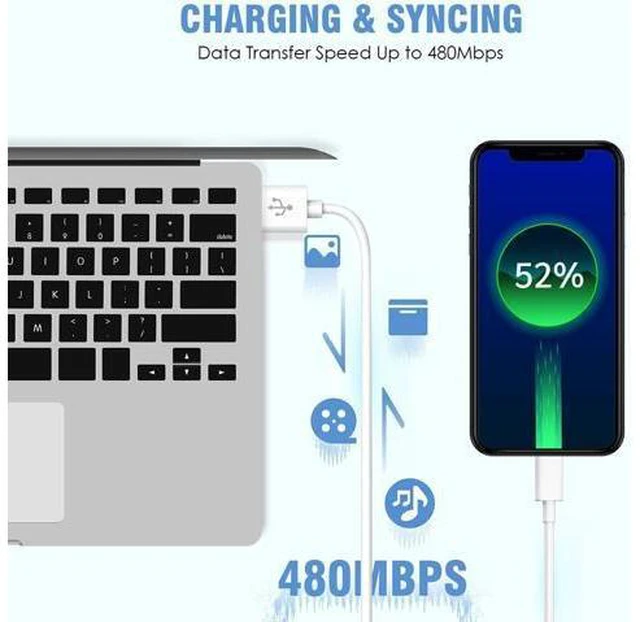Alt view image 3 of 7 - iPhone Charger 2Pack 6FT USB Wall Charger Fast Charging USB Cable Charging Cube Travel Plug Block with 6Foot Fast Cuble Lightning Cable Cord for iPhone 14 13 12 11 Pro Max XS XR X 8 7 SE2022 iPad