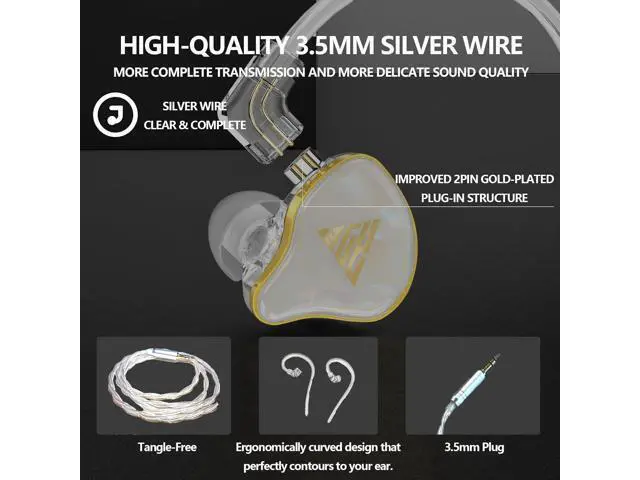Alt view image 4 of 7 - in Ear Monitor HiFi Headphones with Dual Magnetic Dynamic Driver Hybrid Banlance Armature with Dynamic in Ear Headphones IEM Earphones Gaming Earbuds (Without mic)