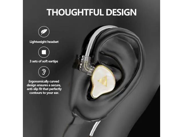 Alt view image 5 of 7 - in Ear Monitor HiFi Headphones with Dual Magnetic Dynamic Driver Hybrid Banlance Armature with Dynamic in Ear Headphones IEM Earphones Gaming Earbuds (Without mic)