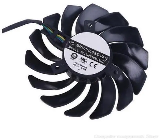 Alt view image 2 of 3 - 1 Pair 87mm PLD09210B12HH 4 Pin Graphics Video Card Cooling Fan for MSI RX 470 480 570 580 Armor M23 21 Drop