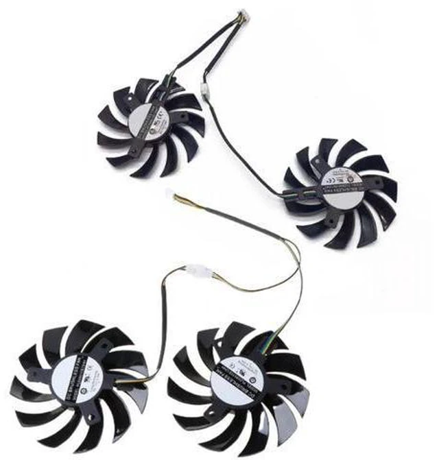 Alt view image 2 of 7 - PLD08010S12HH 12V 0.35A 75mm 4Pin For MSI R6750 HD6750 DDR5.DX11 HD5750 Graphics Card Cooling Fan