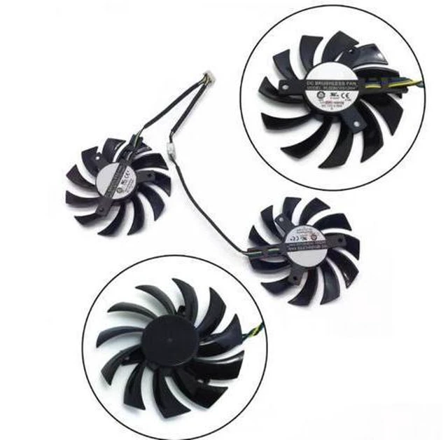 Alt view image 4 of 7 - PLD08010S12HH 12V 0.35A 75mm 4Pin For MSI R6750 HD6750 DDR5.DX11 HD5750 Graphics Card Cooling Fan